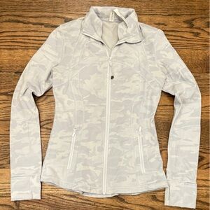 lululemon Define Jacket Luon Light Grey White Camo Full Zip Size 8